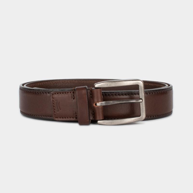 Stitched vachetta leather belt | Fine Leather Goods | Marion Vouzas
