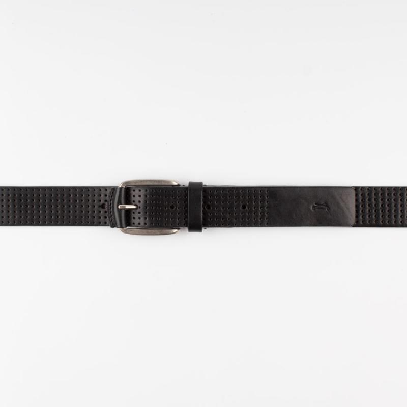 Sport vachetta leather belt with semi-covered buckle | Fine