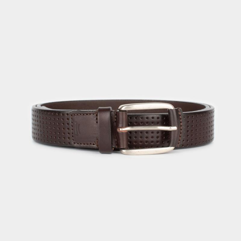 Sport vachetta leather belt with semi-covered buckle | Fine