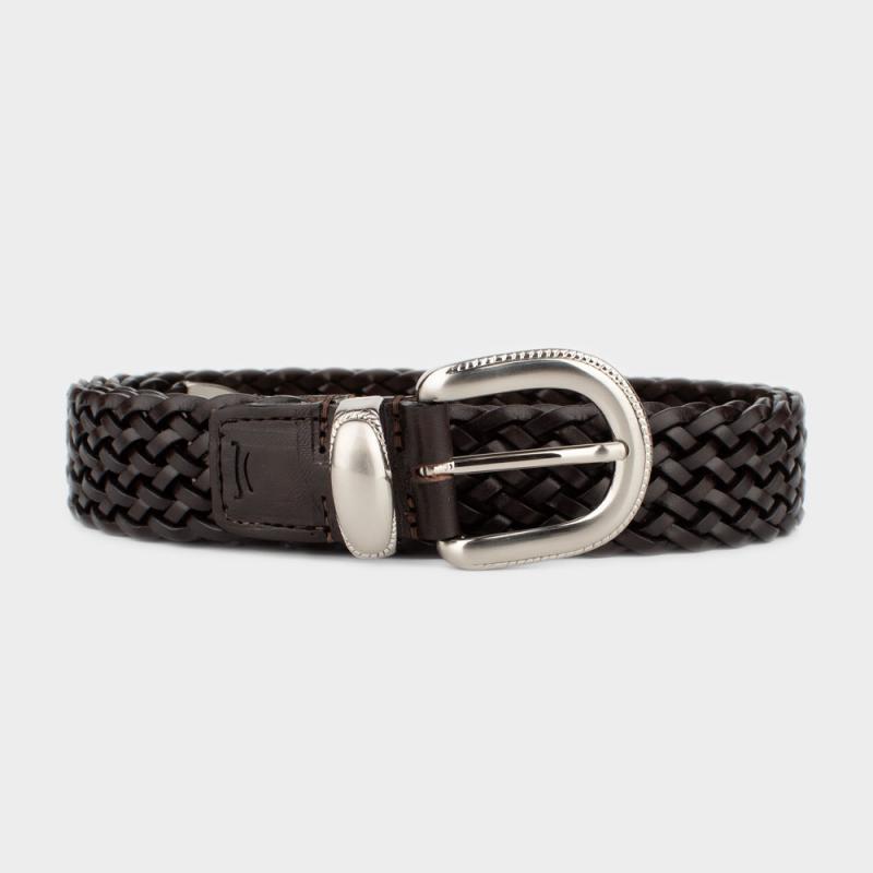 Leather woven belt 3.0cm