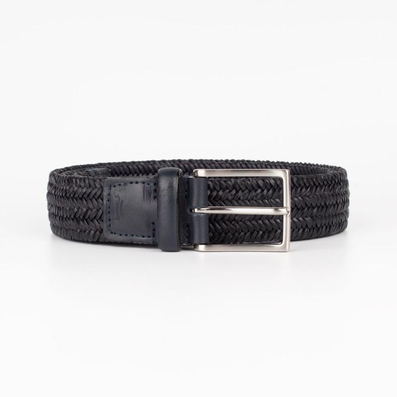 Leather woven belt