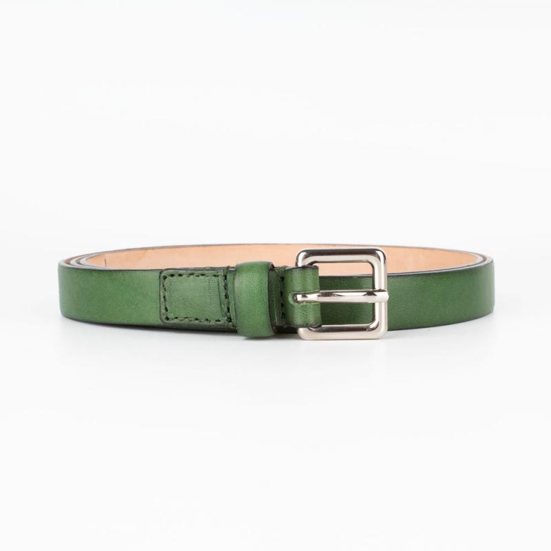 Thin vachetta leather belt