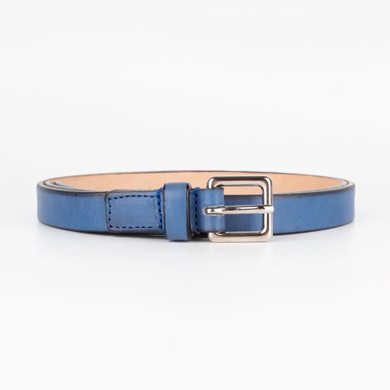Thin vachetta leather belt 