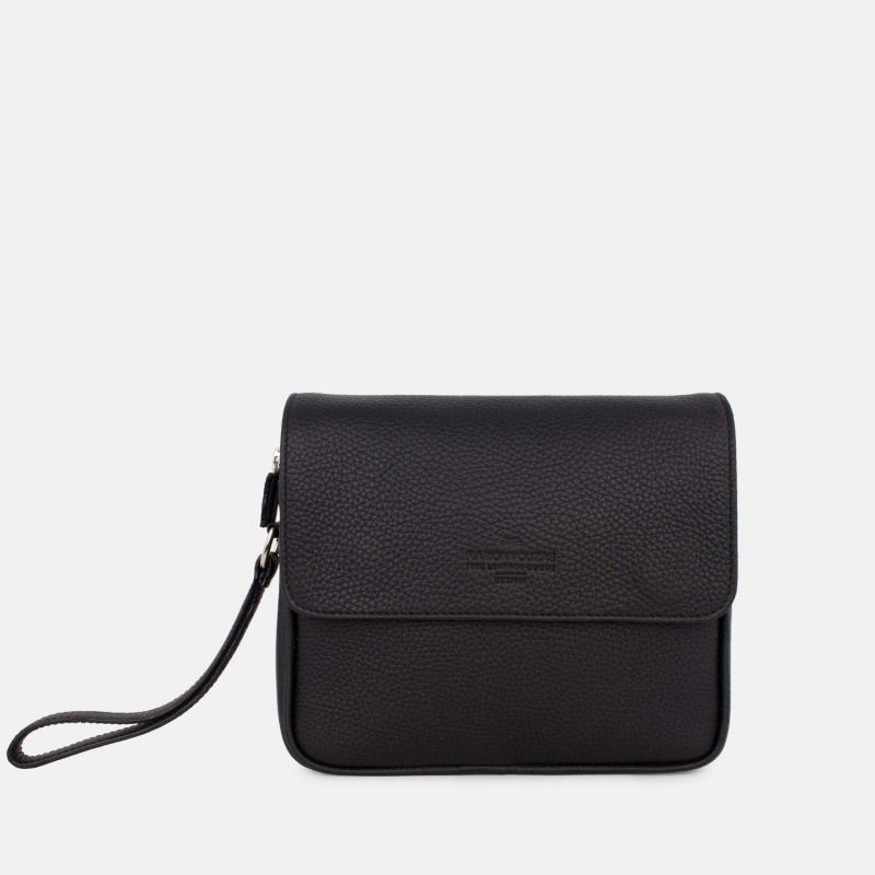 Leather pouch with wristlet 