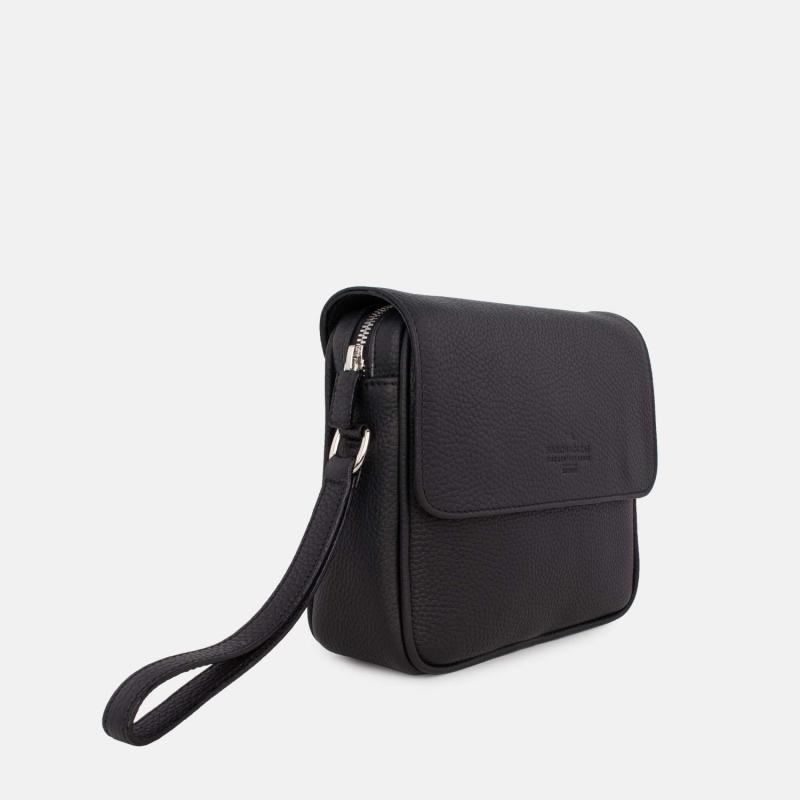 Leather pouch with wristlet 
