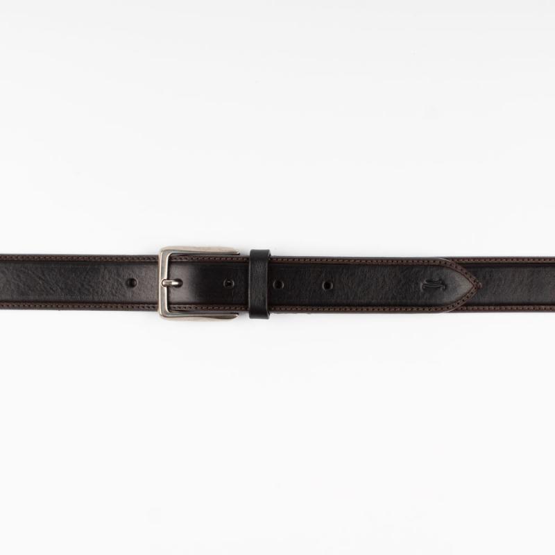Bicolor vachetta leather belt