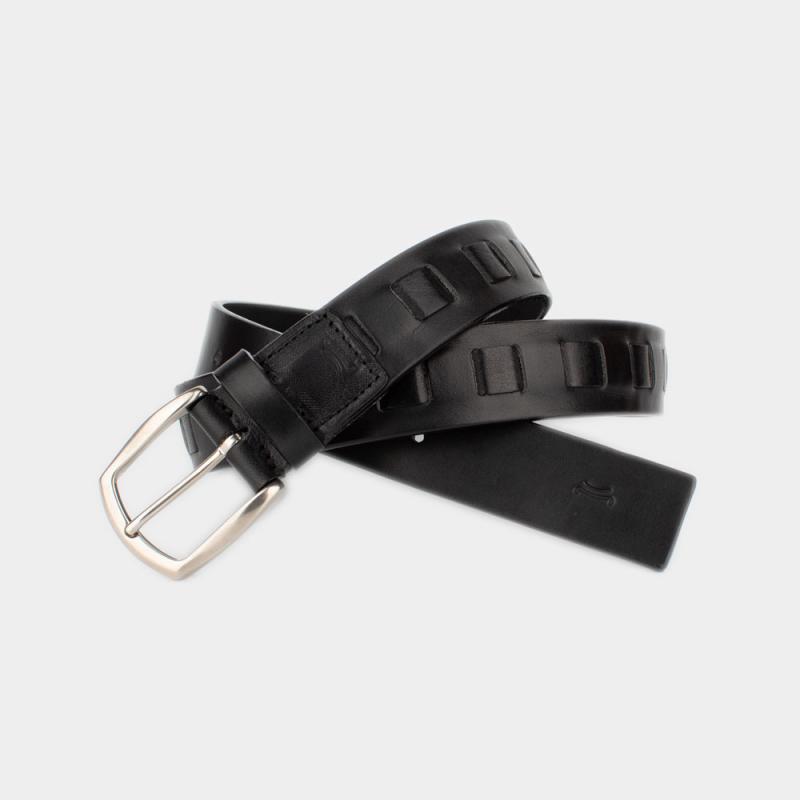 Ζώνη από δέρμα Vachetta με διακοσμητικό μοτίβο από δέρμα