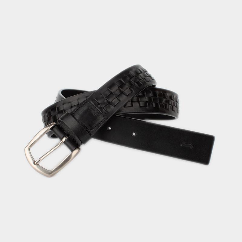 Ζώνη από δέρμα Vachetta με διακοσμητικό μοτίβο από δέρμα