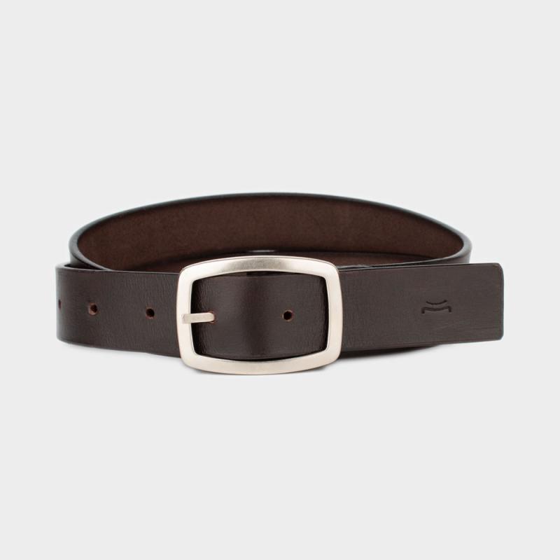 Reversible suede vachetta leather belt