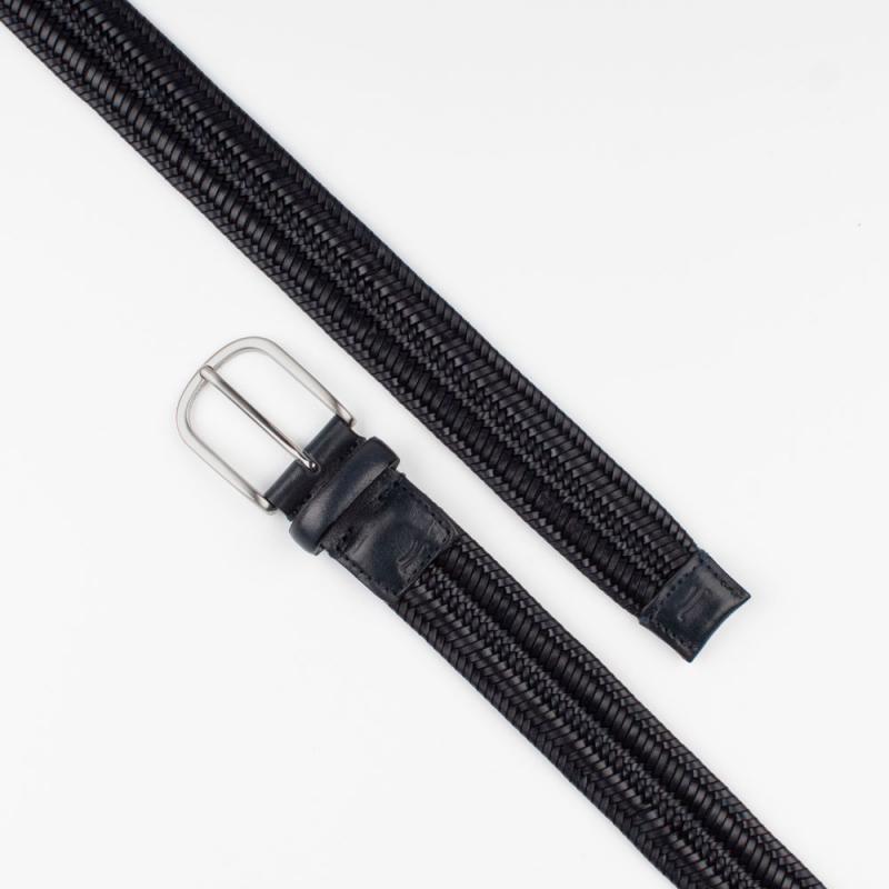 Leather woven belt