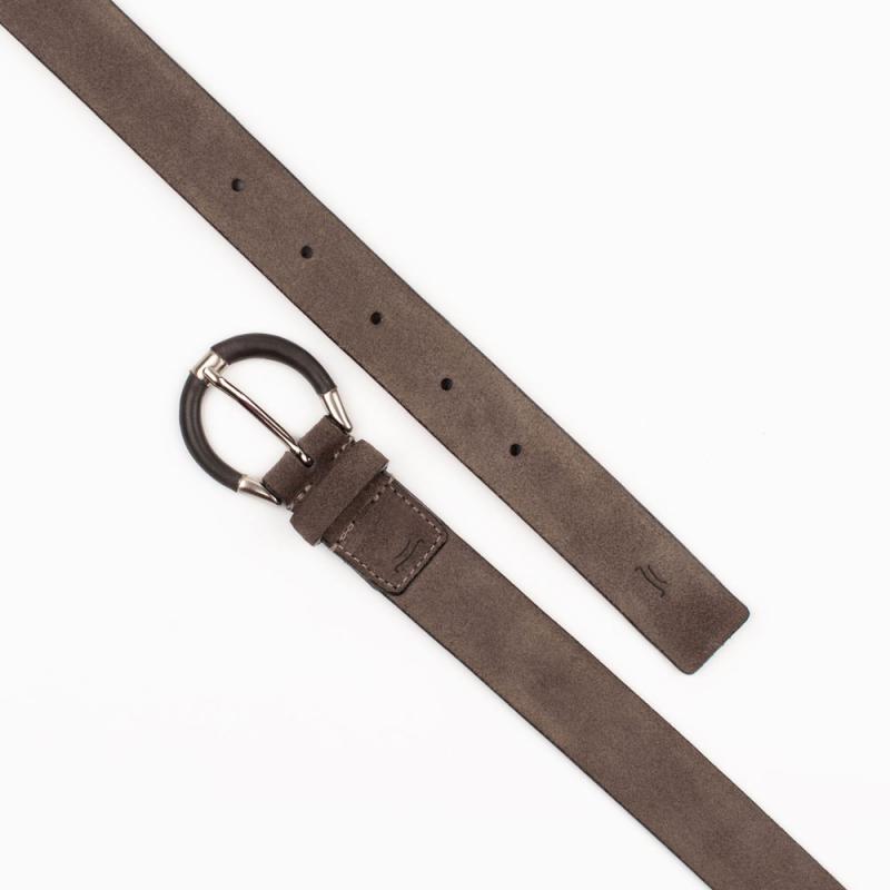 Καστόρινη δερμάτινη ζώνη με ντυμένη αγκράφα