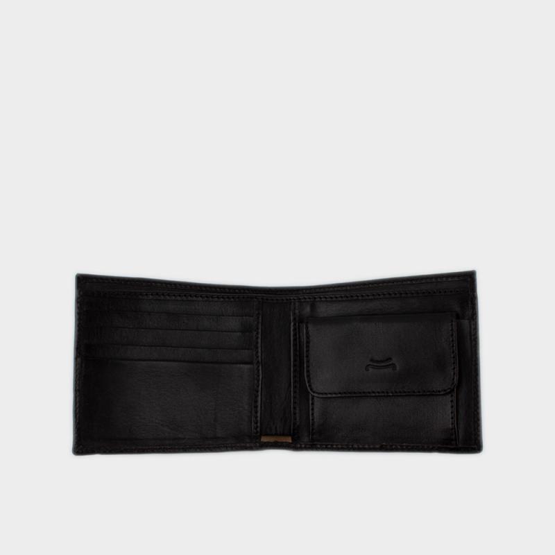 Vachetta leather wallet with coin pocket