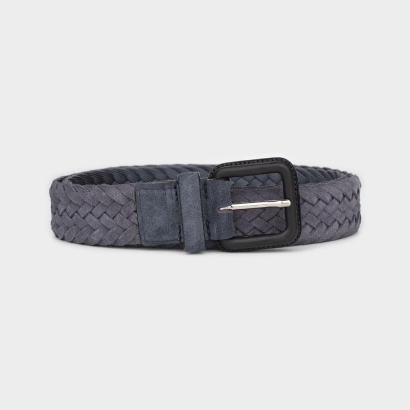 Suede braided leather belt