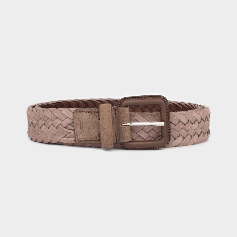 Suede braided leather belt