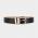 Formal vachetta leather belt with metal loop